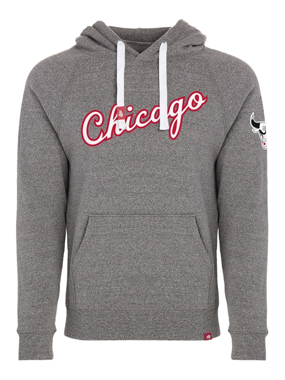 CHICAGO BULLS SPORTIQE OLSEN SCRIPT GREY HOODED SWEATSHIRT